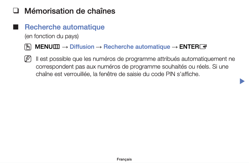 Page 1 de la notice Manuel utilisateur Samsung PA64H5000AR