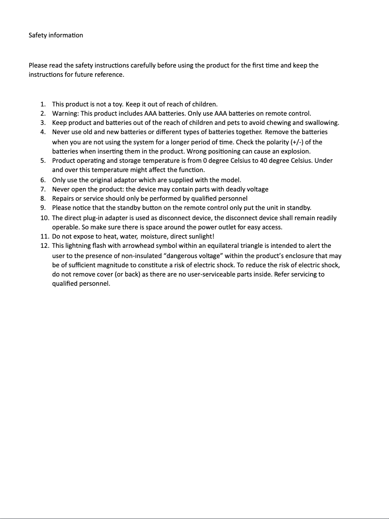 Page 1 de la notice Manuel utilisateur Denver DVBS-207HD