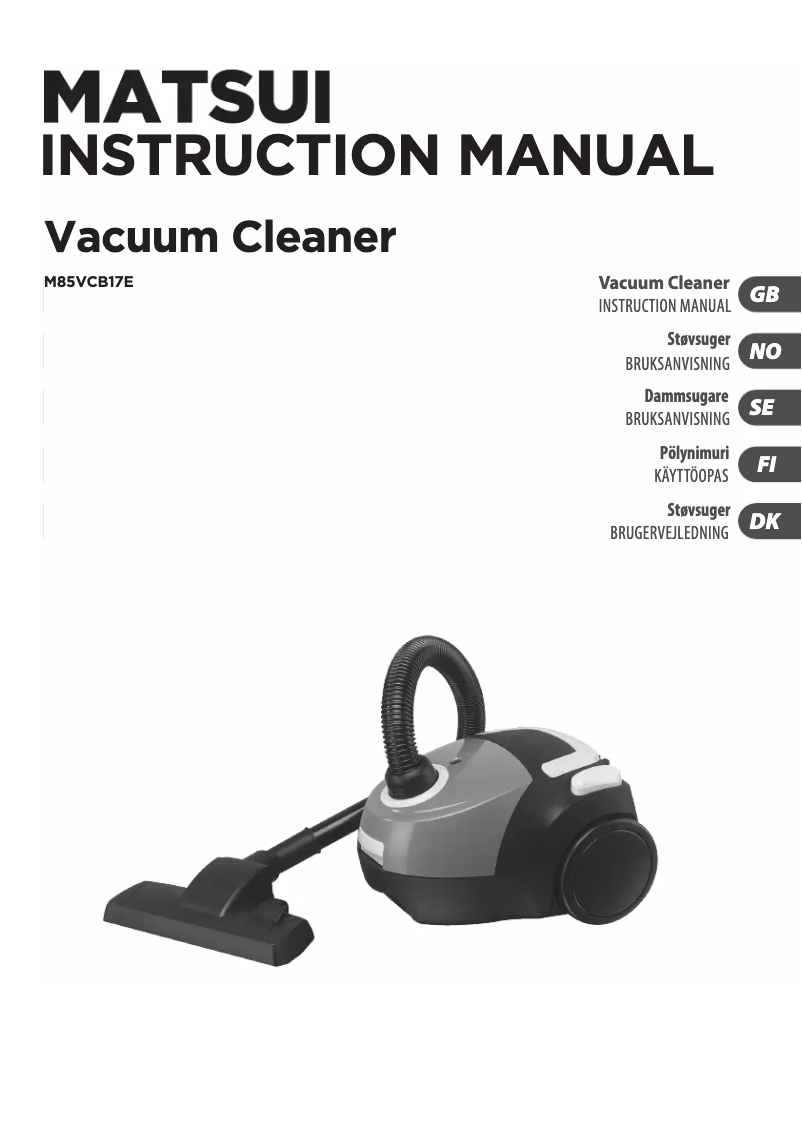 Page n°1 - Manuel utilisateur Matsui M85VCB17E