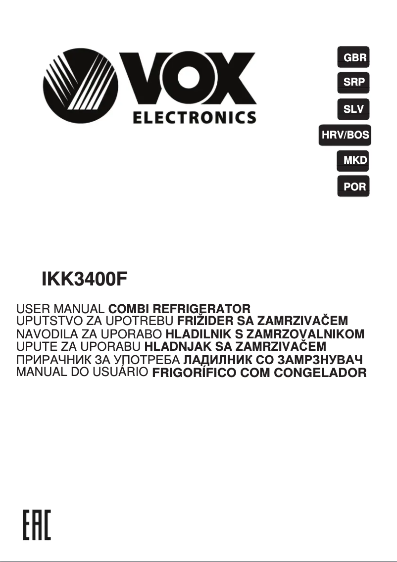 Image de la première page du manuel de l'appareil IKK3400F