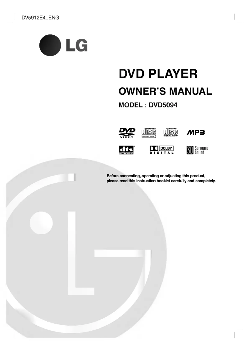 Page n°1 - Manuel utilisateur LG DVD5094