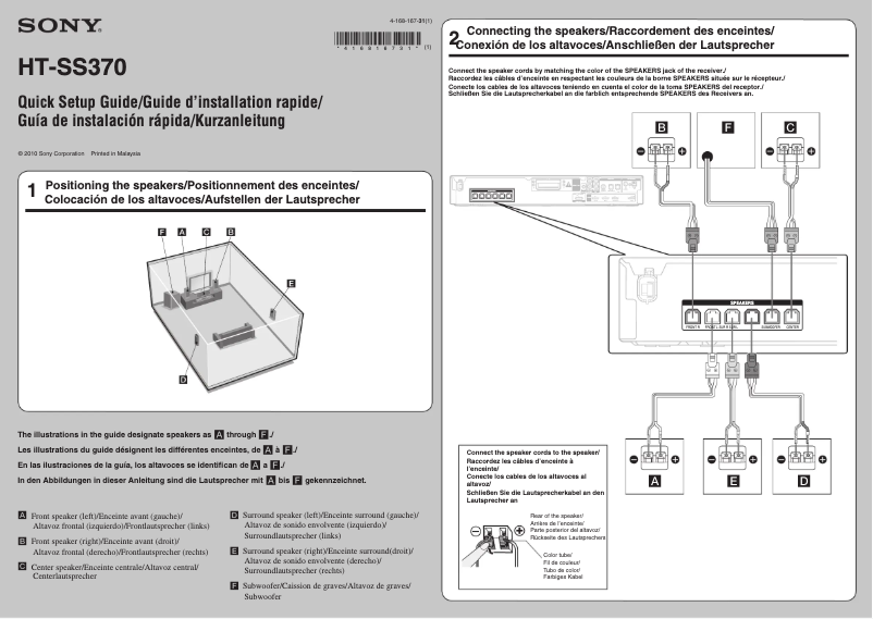 Image de la première page du manuel de l'appareil HT-SS370