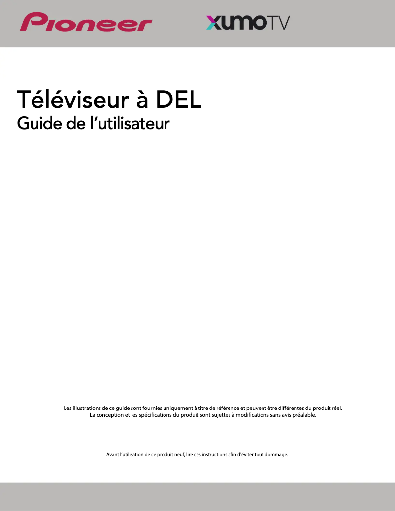 Page 1 de la notice Manuel utilisateur Pioneer PN50-751-24U