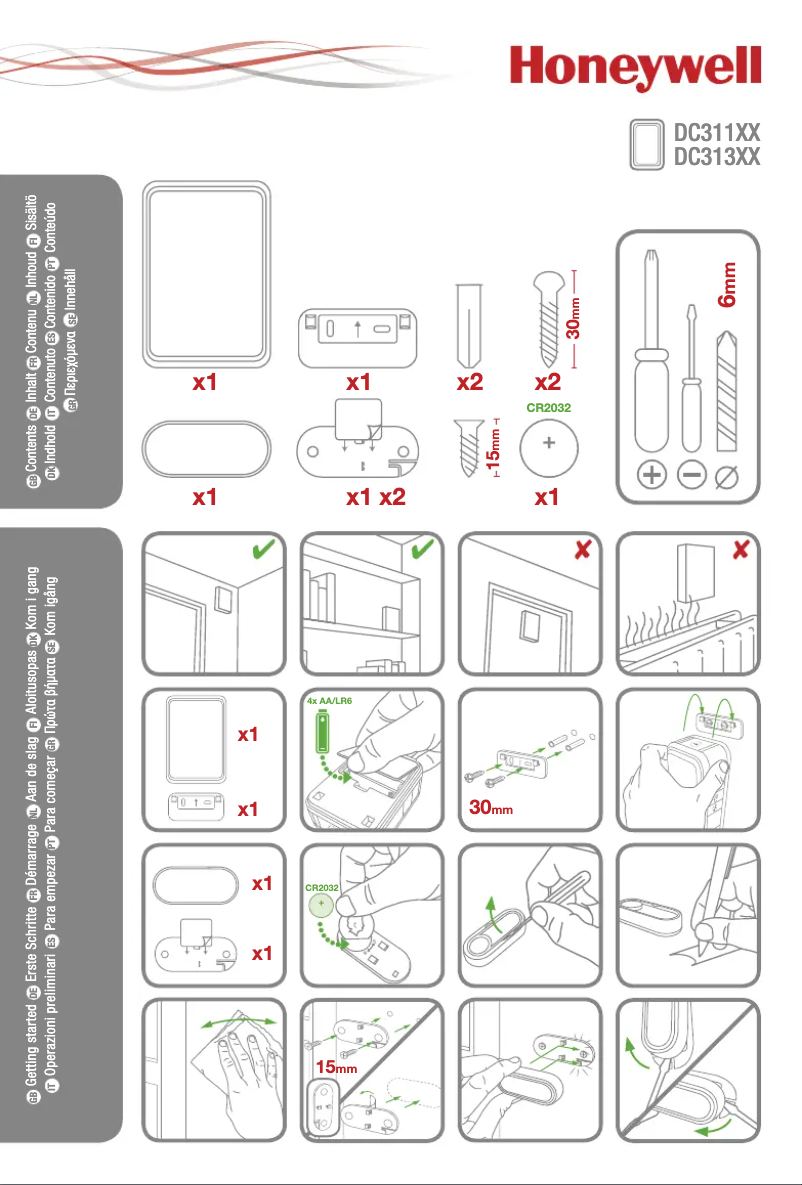 Page 1 de la notice Manuel utilisateur Honeywell DC313S