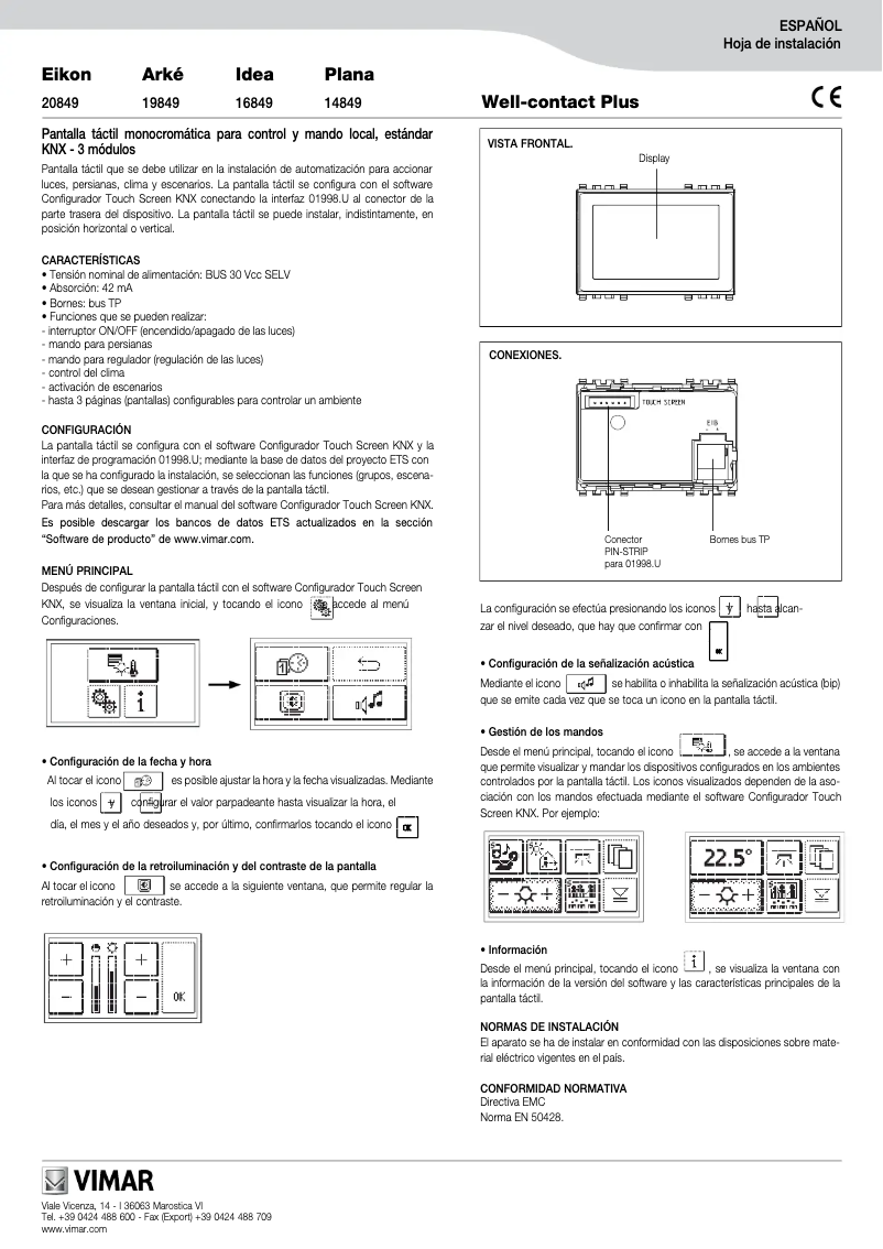 Page n°1 - Manuel utilisateur Vimar 14849.SL