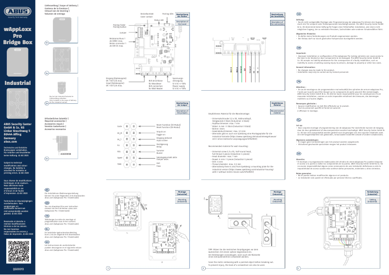 Page n°1 - Manuel utilisateur Abus ACSE00026