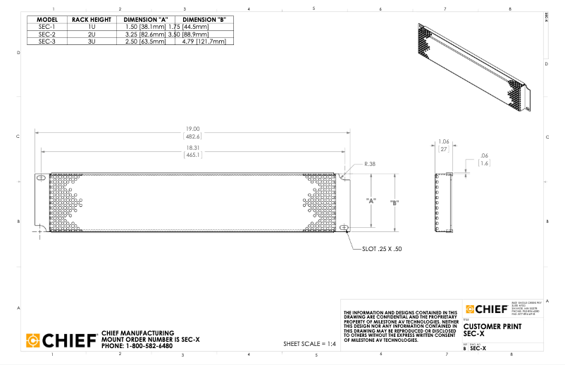 Página 1 del manual Manual de usuario Chief SEC-1