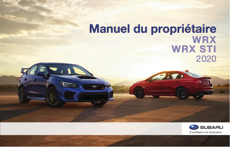 Page 1 de la notice Manuel utilisateur Subaru WRX (2020)