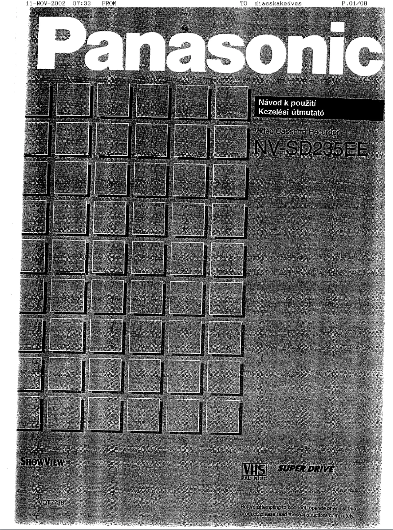 Page 1 de la notice Manuel utilisateur Panasonic NV-SD235EE