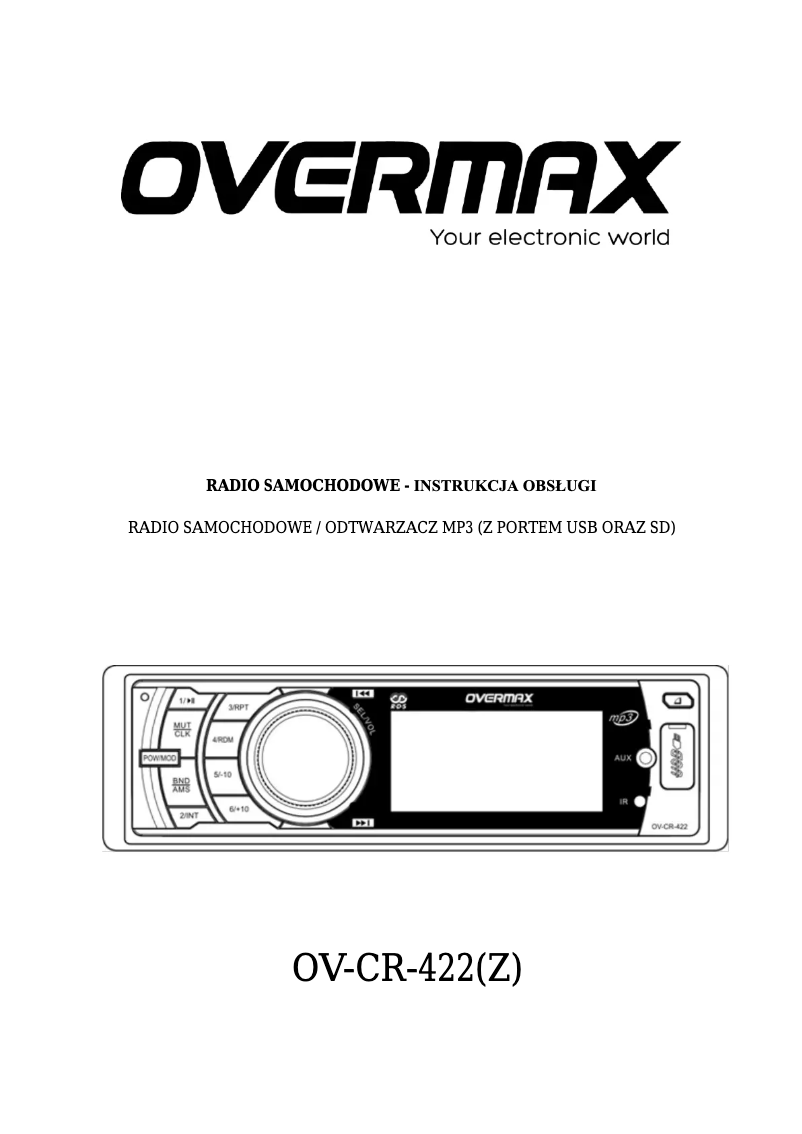 Page 1 de la notice Manuel utilisateur Overmax OV-CR-422