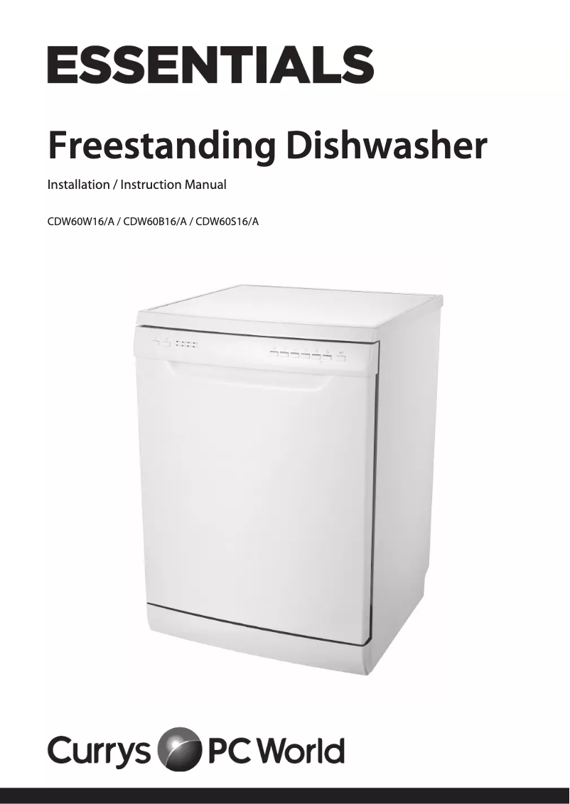 Page 1 de la notice Manuel utilisateur Currys Essentials CDW60B16A