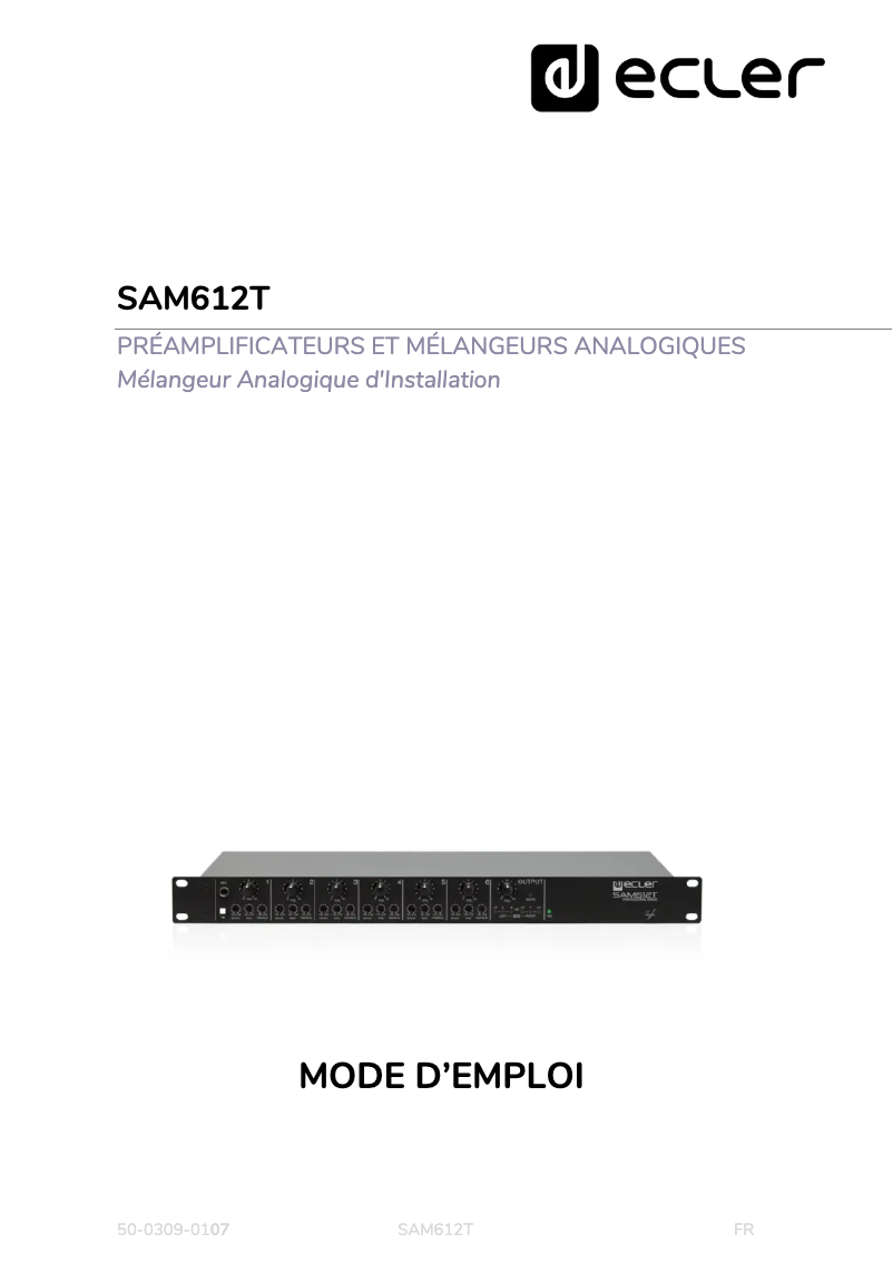 Imagen de la primera página del manual del dispositivo SAM612T
