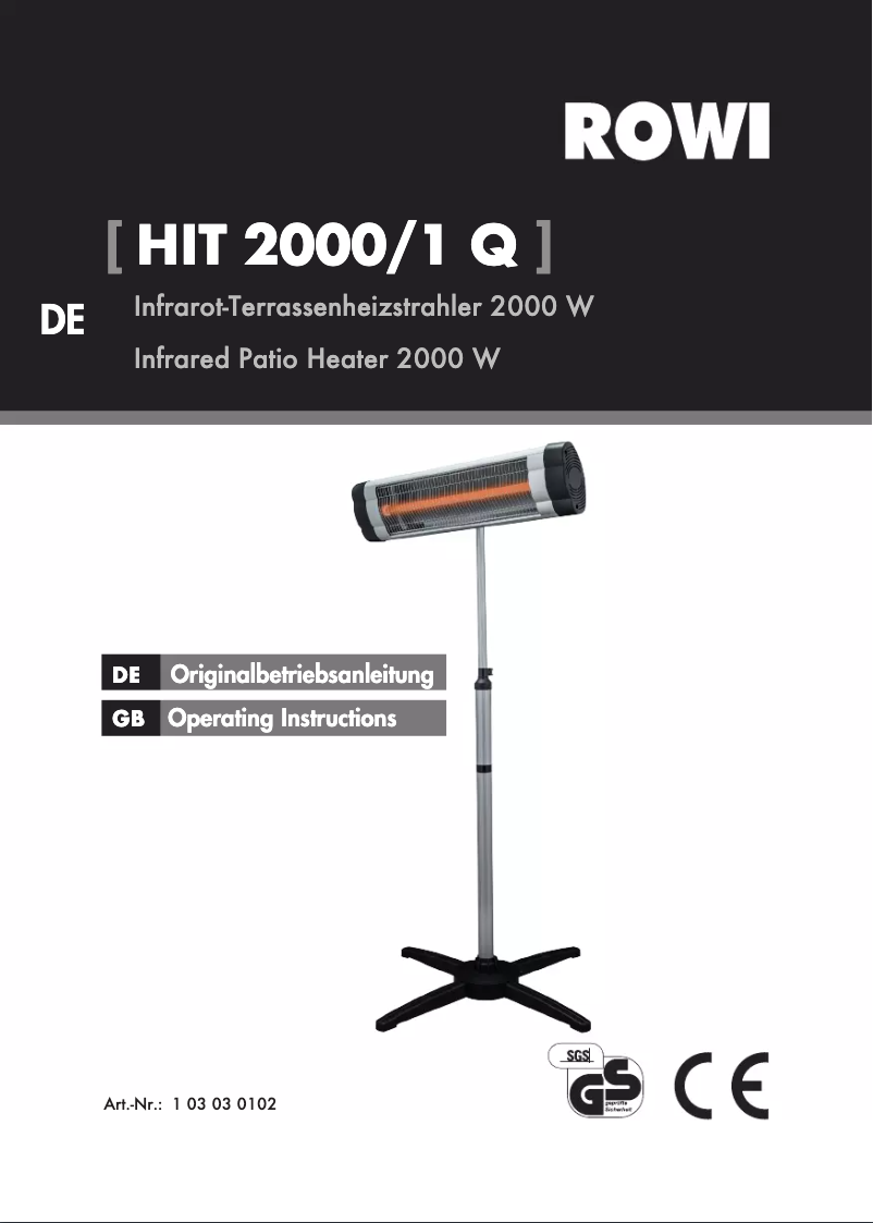 Page n°1 - Manuel utilisateur Rowi HIT 2000/1 Q