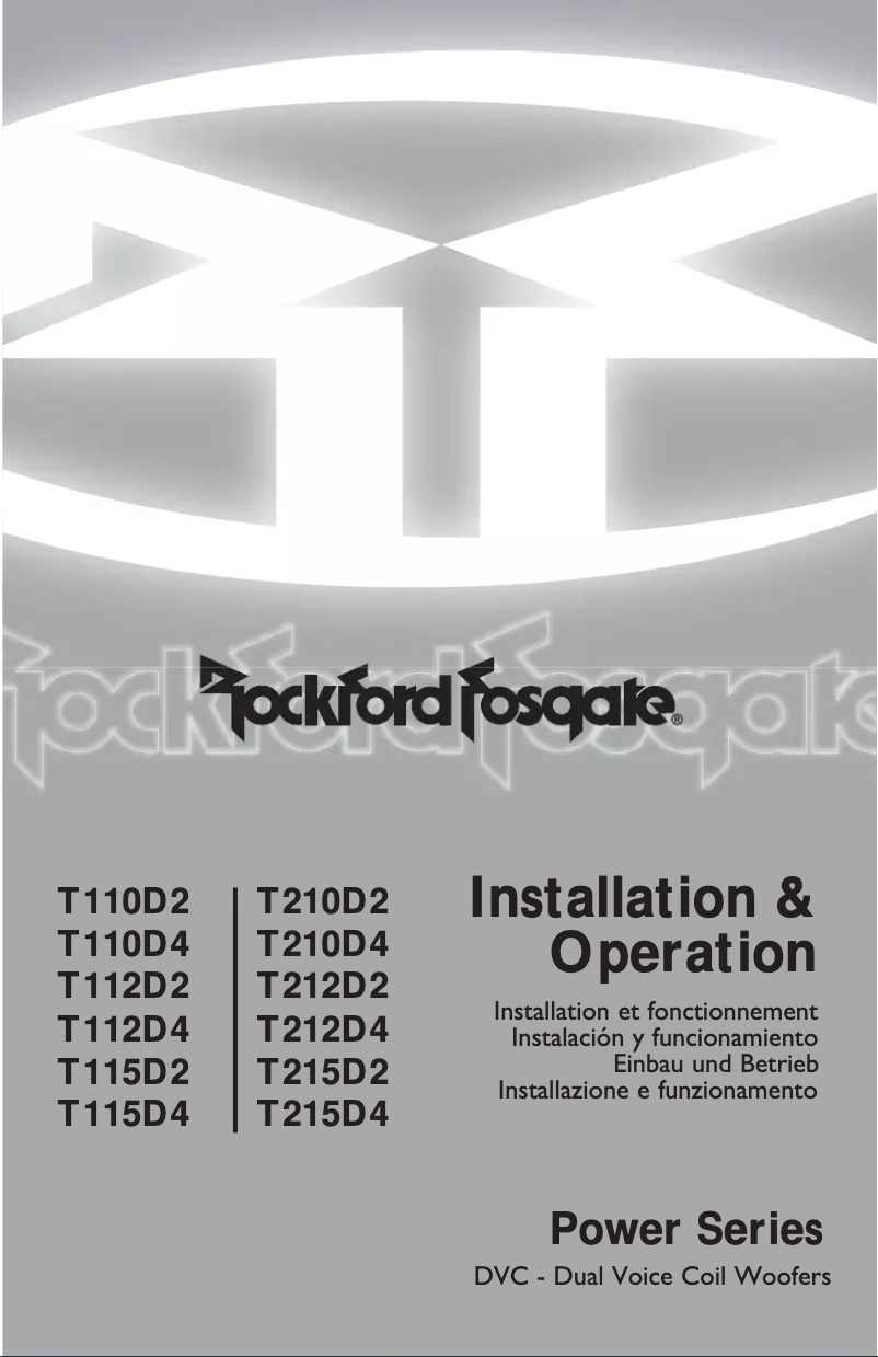 Page 1 de la notice Manuel utilisateur Rockford Fosgate Power T112D4