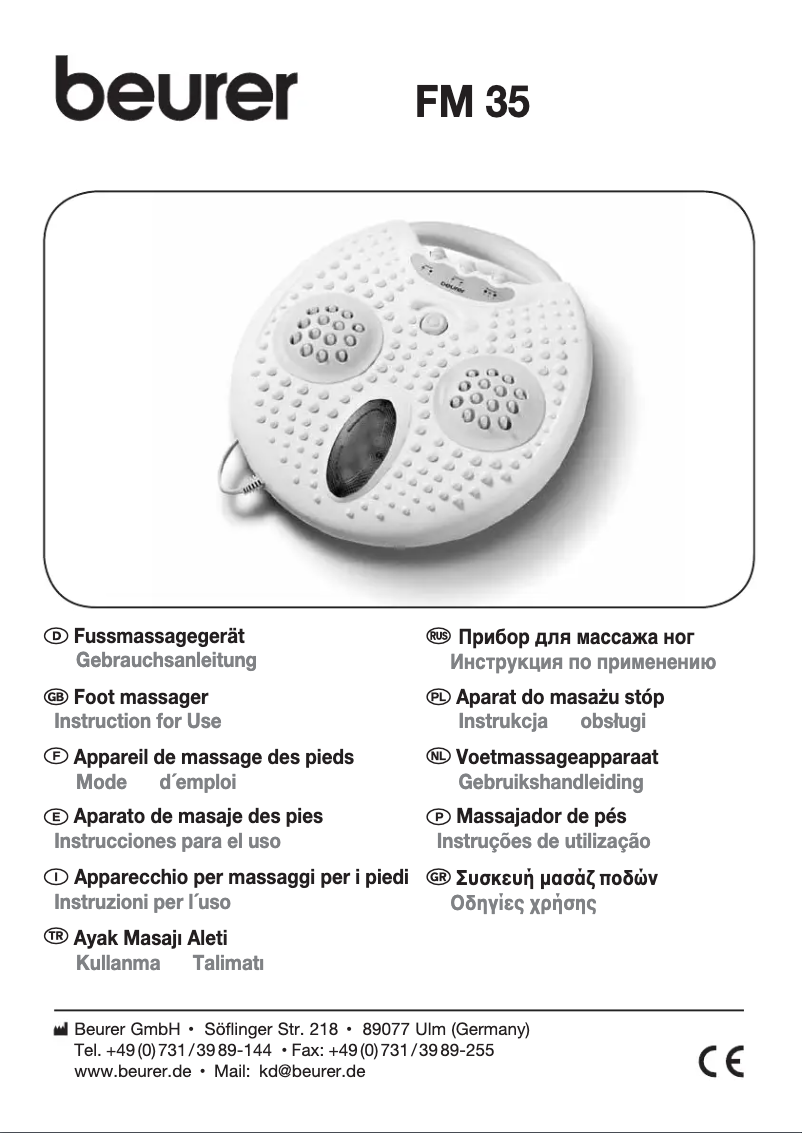 Page 1 de la notice Manuel utilisateur Beurer FM 35