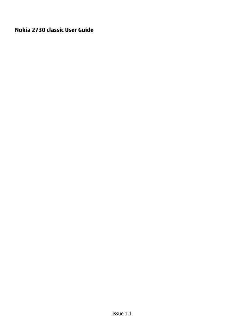 Page 1 de la notice Manuel utilisateur Nokia 2730 Classic