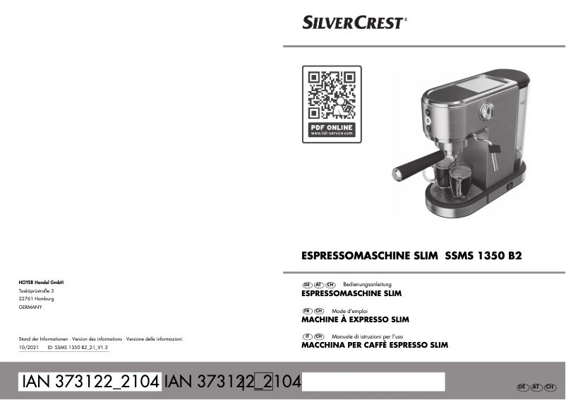 Page n°1 - Manuel utilisateur SilverCrest SSMS 1350 B2