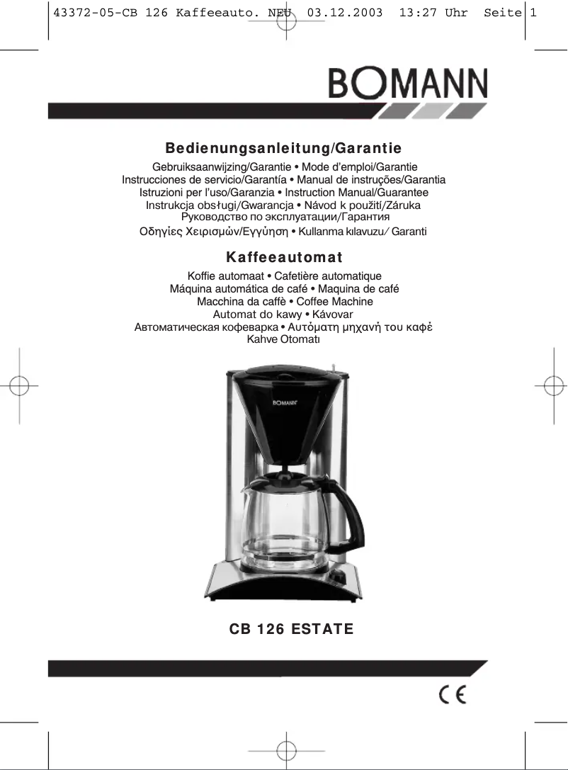 Page n°1 - Manuel utilisateur Bomann CB 126