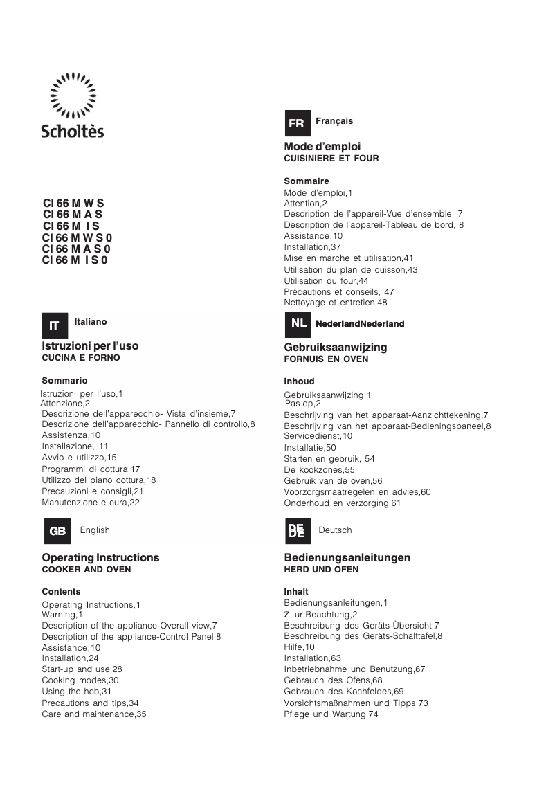 Image de la première page du manuel de l'appareil CI 66M I S