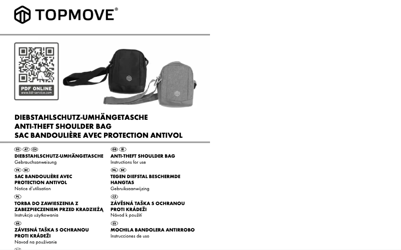 Page 1 de la notice Manuel utilisateur Topmove IAN 352256