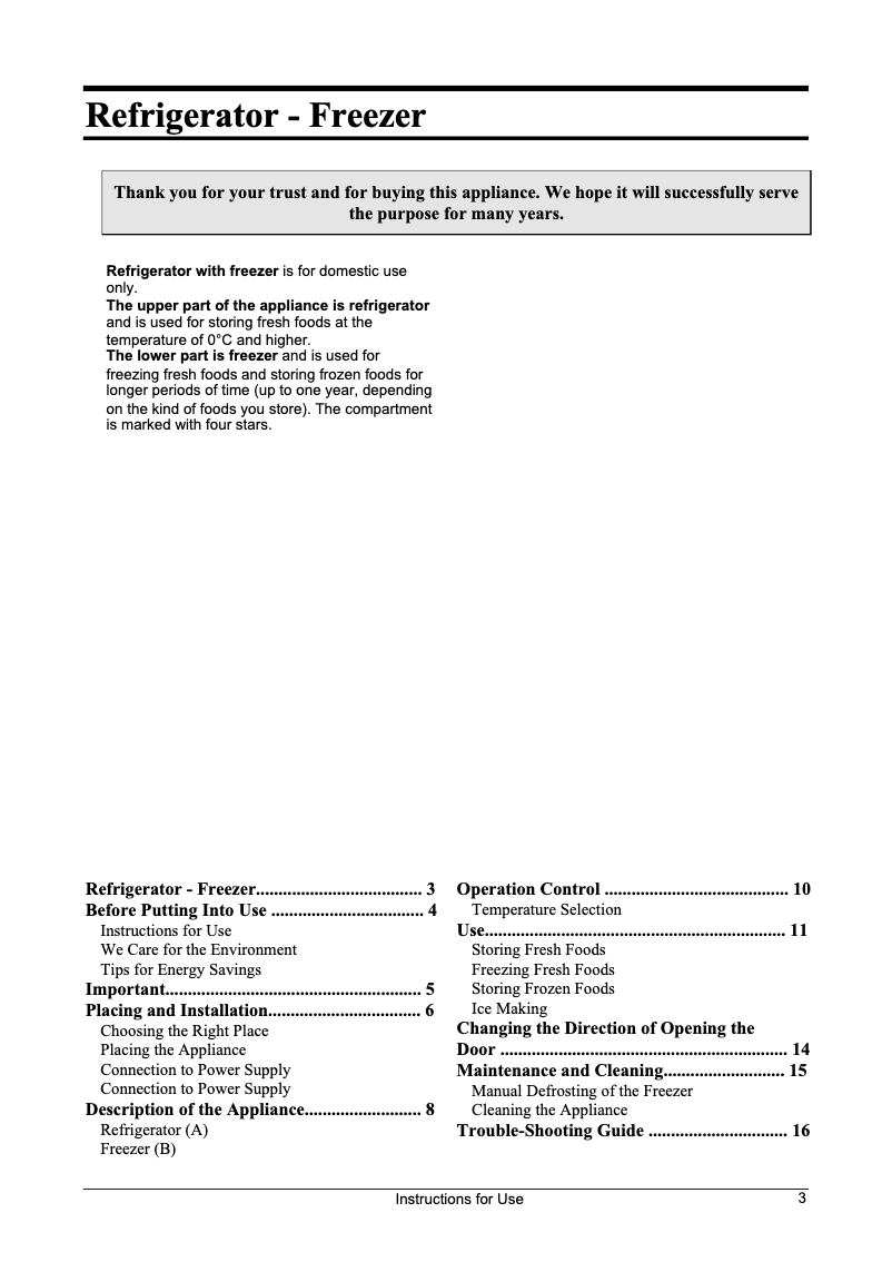Page n°1 - Manuel utilisateur Gorenje K 337 CLB