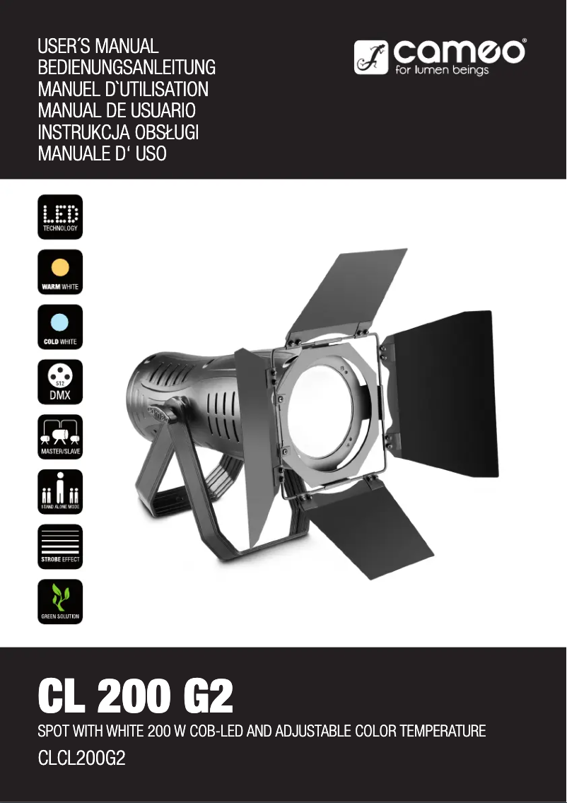 Page 1 de la notice Manuel utilisateur Cameo CL 200 G2