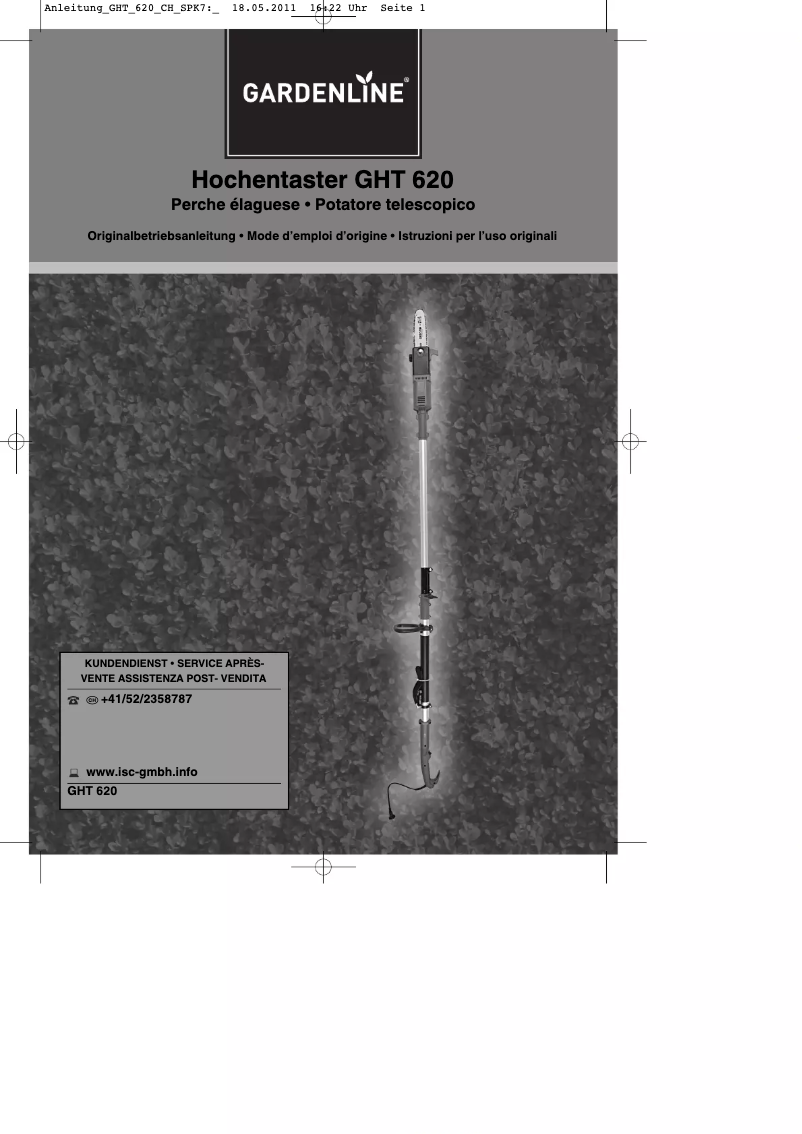 Página 1 del manual Manual de usuario Gardenline GHT 620