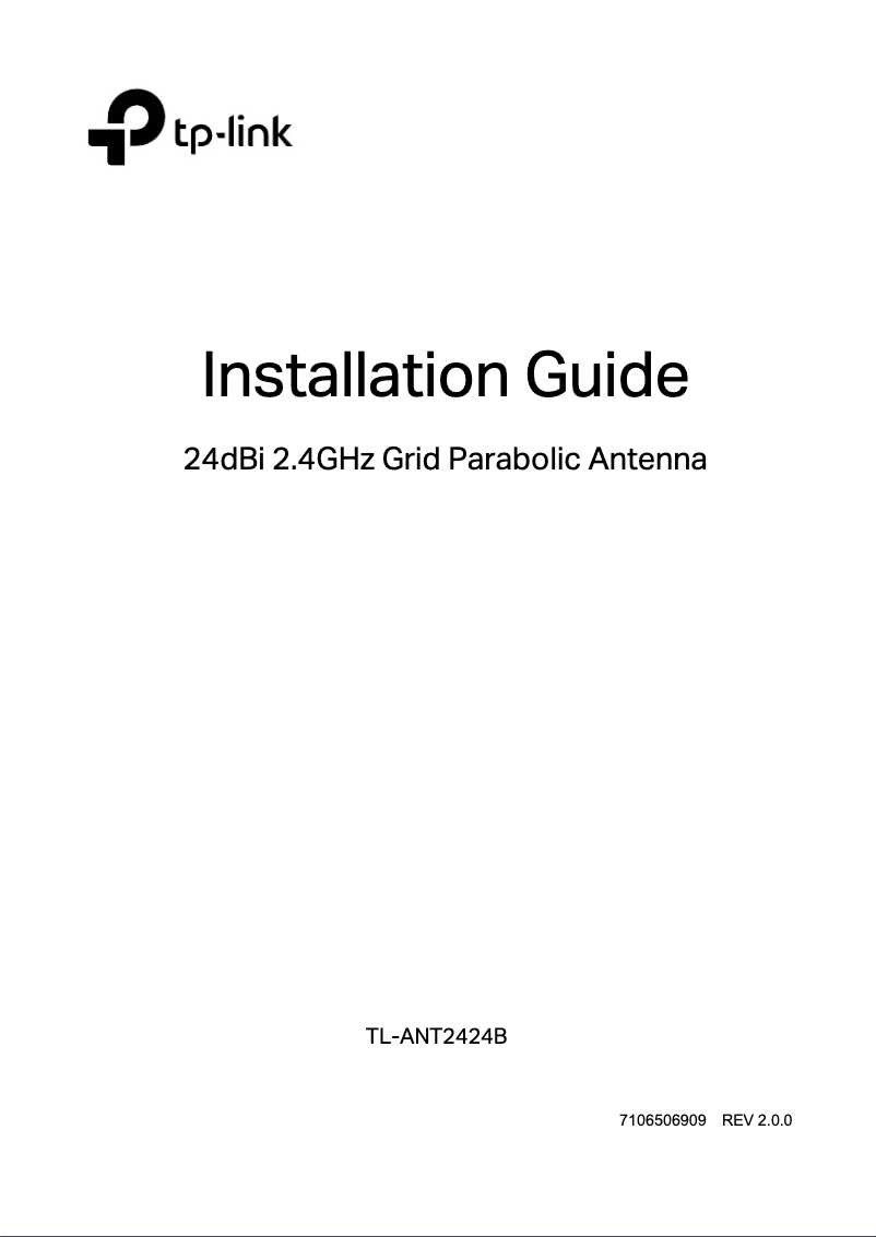 Image de la première page du manuel de l'appareil TL-ANT2424B