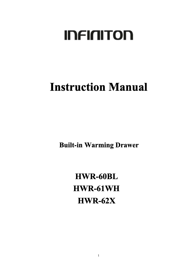 Page n°1 - Manuel utilisateur Infiniton HWR-62X