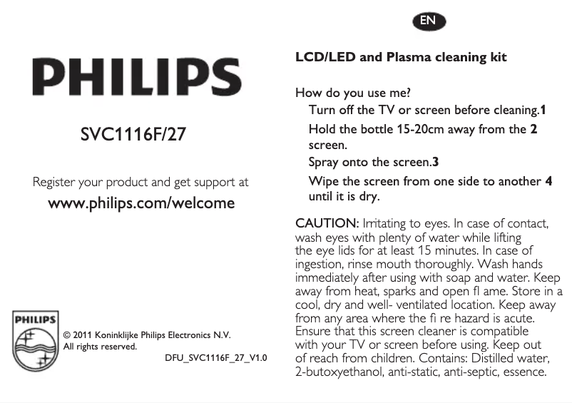 Image de la première page du manuel de l'appareil SVC1116F