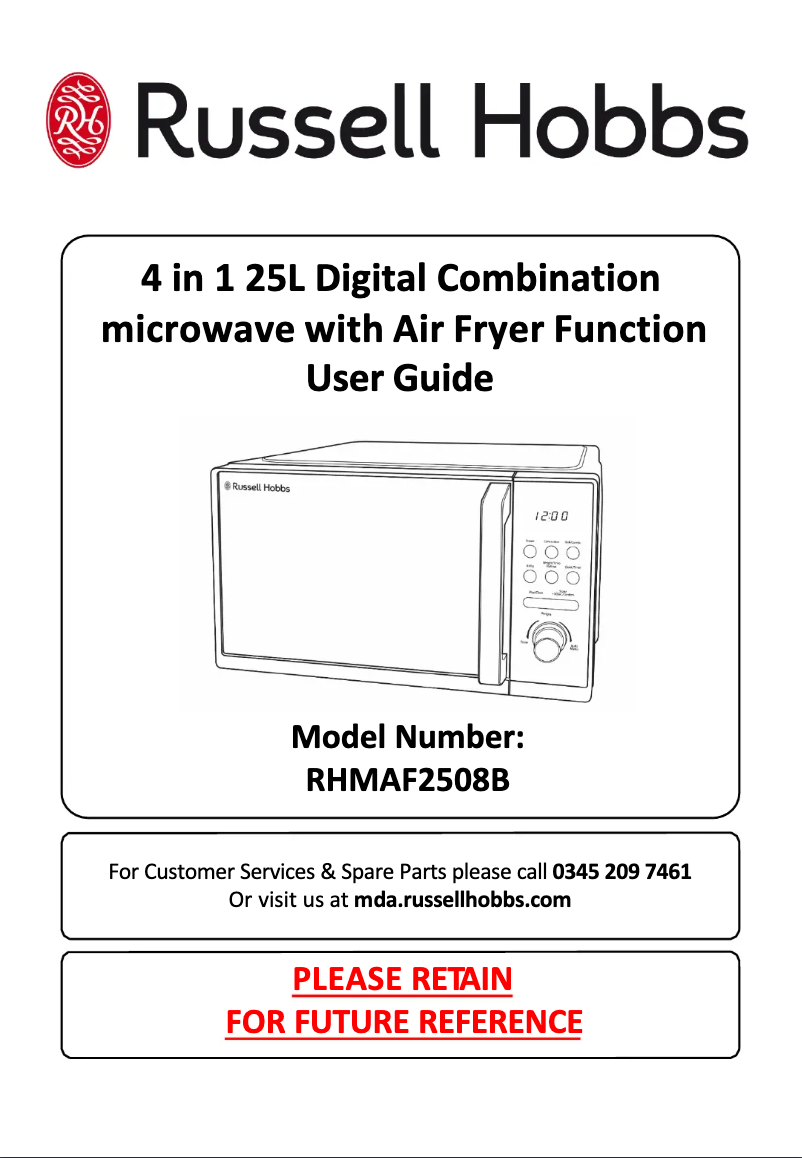 Page n°1 - Manuel utilisateur Russell Hobbs RHMAF2508B