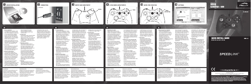 Page 1 de la notice Manuel utilisateur Speed-Link XEOX Pro