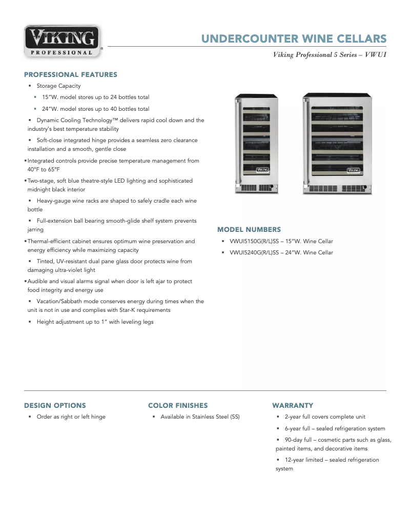 First page image of the manual for VWUI5150GRSS