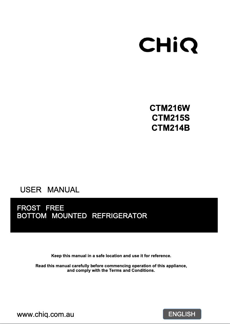 Page 1 de la notice Manuel utilisateur CHiQ CTM216W