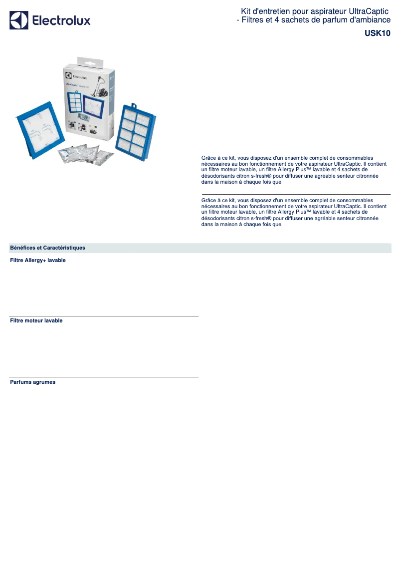 Image de la première page du manuel de l'appareil USK10