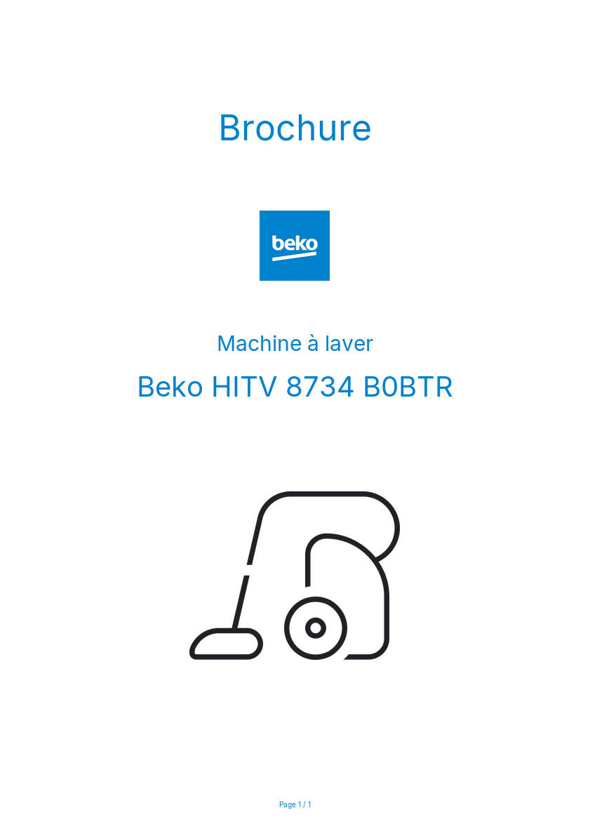 Page n°1 - Brochure Beko HITV 8734 B0BTR