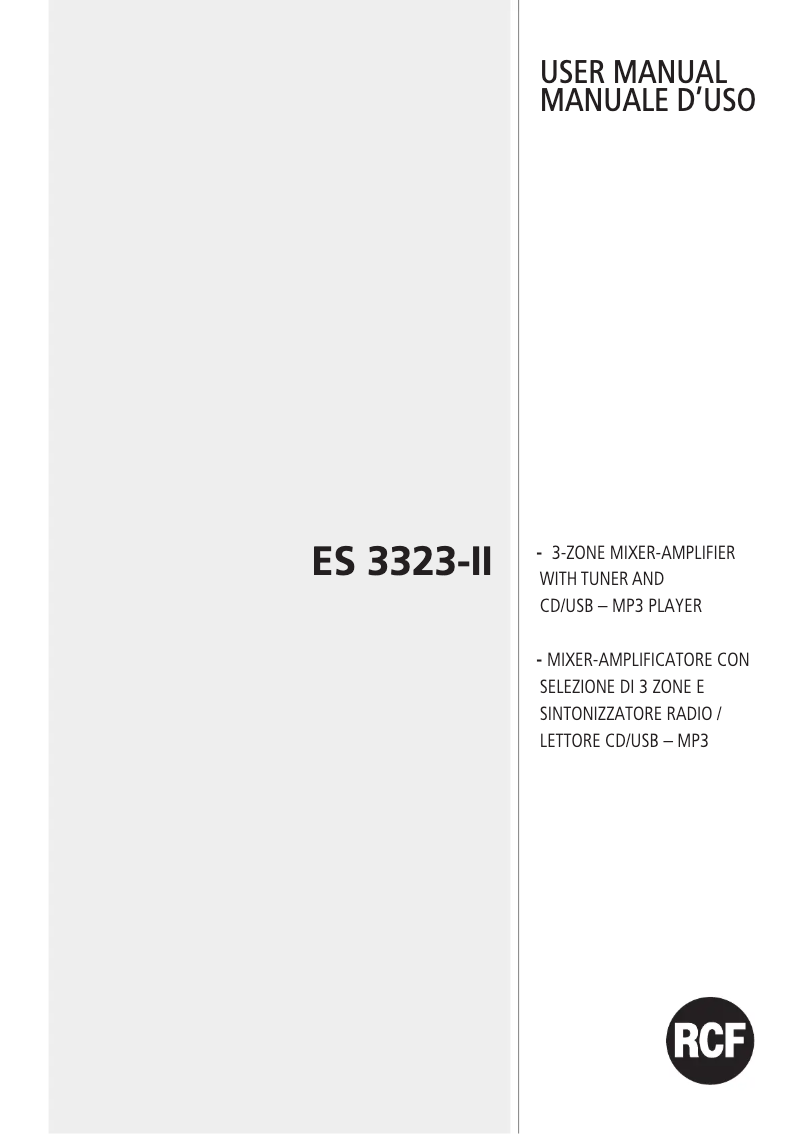 Page 1 de la notice Manuel utilisateur RCF ES 3323 II