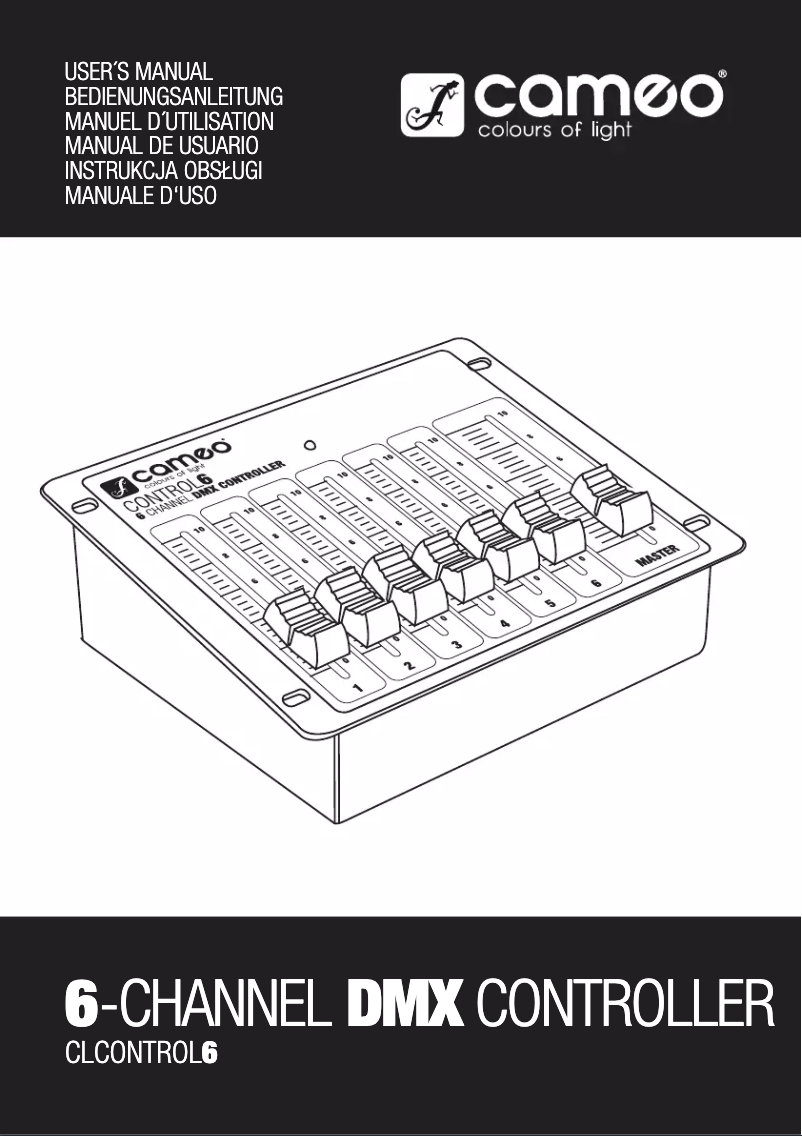 Page n°1 - Manuel utilisateur Cameo Control 6