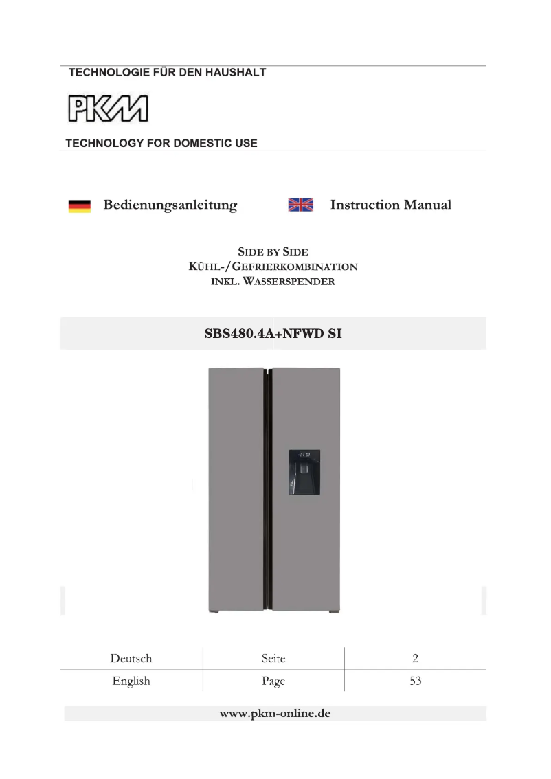 Page 1 de la notice Manuel utilisateur PKM SBS440.4A+NF SI