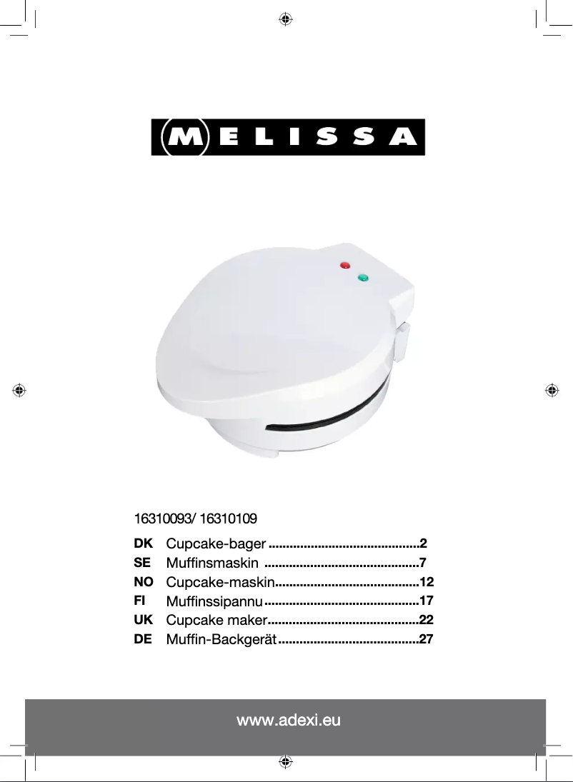 Page 1 de la notice Manuel utilisateur Melissa 16310109