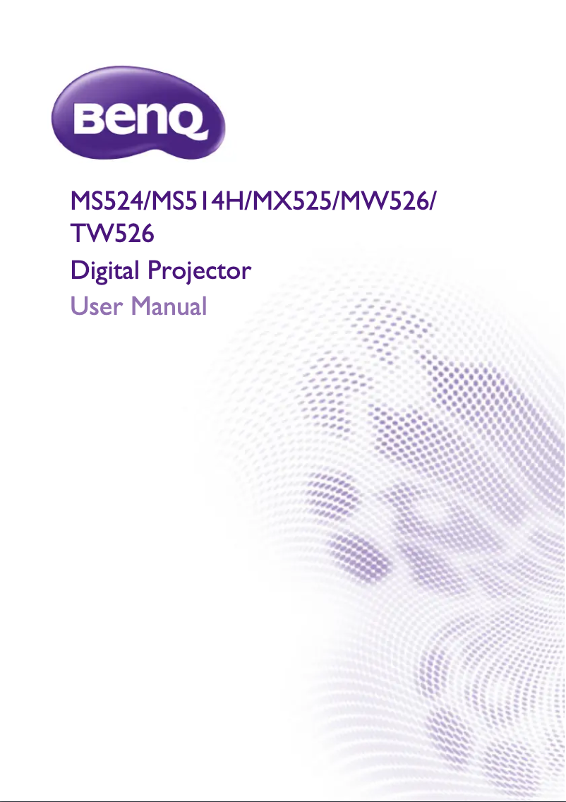 Page 1 de la notice Manuel utilisateur BenQ TW526