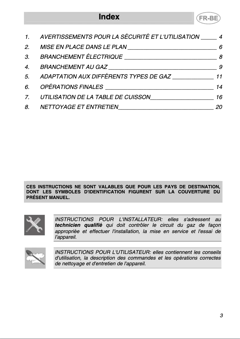 Page 1 de la notice Manuel utilisateur Smeg SR564GXB3