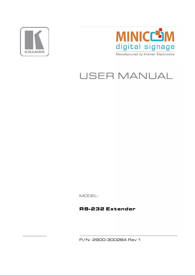 Page n°1 - Manuel utilisateur Kramer EXT-RS232