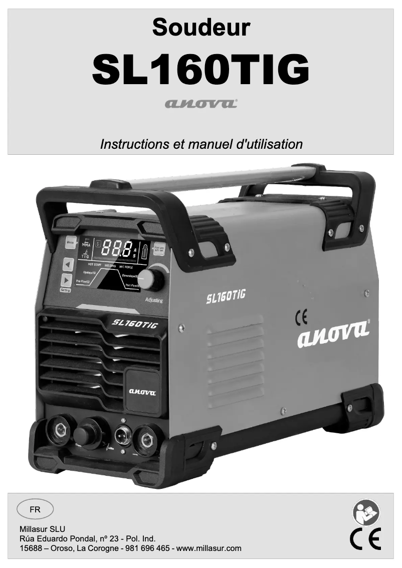 Page n°1 - Manuel utilisateur Anova SL160TIG