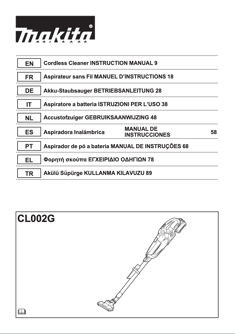 Page n°1 - Manuel utilisateur Makita CL002GD206