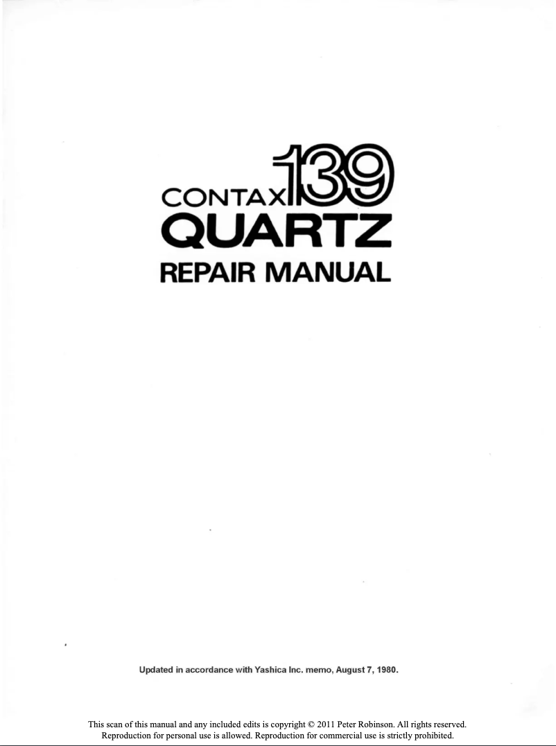 Page n°1 - Manuel utilisateur Contax 137 MD Quartz