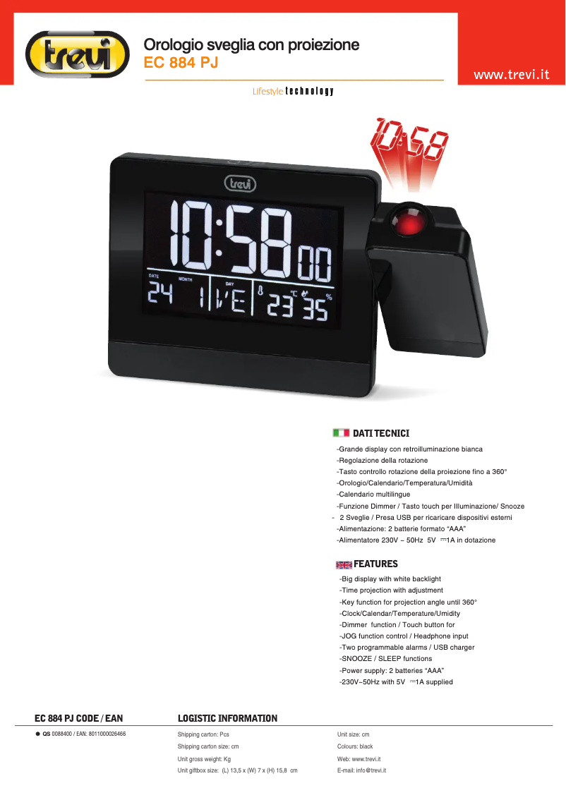 Image de la première page du manuel de l'appareil EC 884 PJ