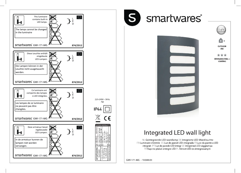 Page 1 de la notice Manuel utilisateur Smartwares 10.048.03