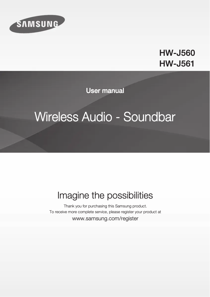 Page 1 de la notice Manuel utilisateur Samsung HW-J560