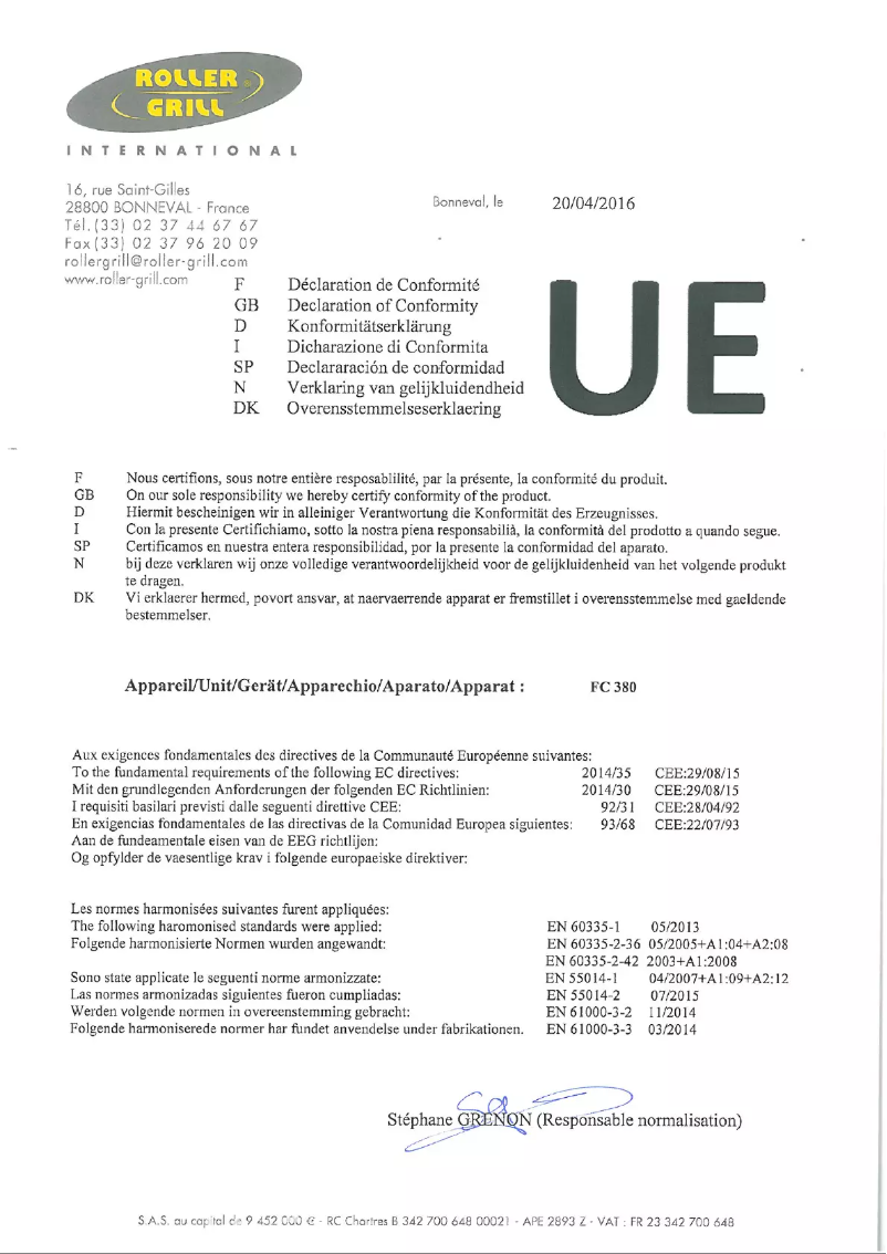 Image de la première page du manuel de l'appareil FC 380